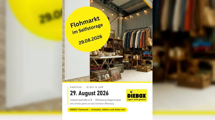 DIEBOX l&auml;dt am 29. August zu Flohmarkt im Selfstorage ein, Erl&ouml;se gehen an die Tierherberge Offenburg
