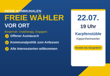 Kommunalpolitik zum Anfassen: Offener Austausch am 22. Juli in Kippenheimweiler