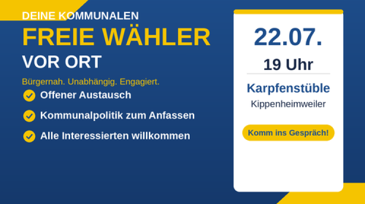 Kommunalpolitik zum Anfassen: Offener Austausch am 22. Juli in Kippenheimweiler