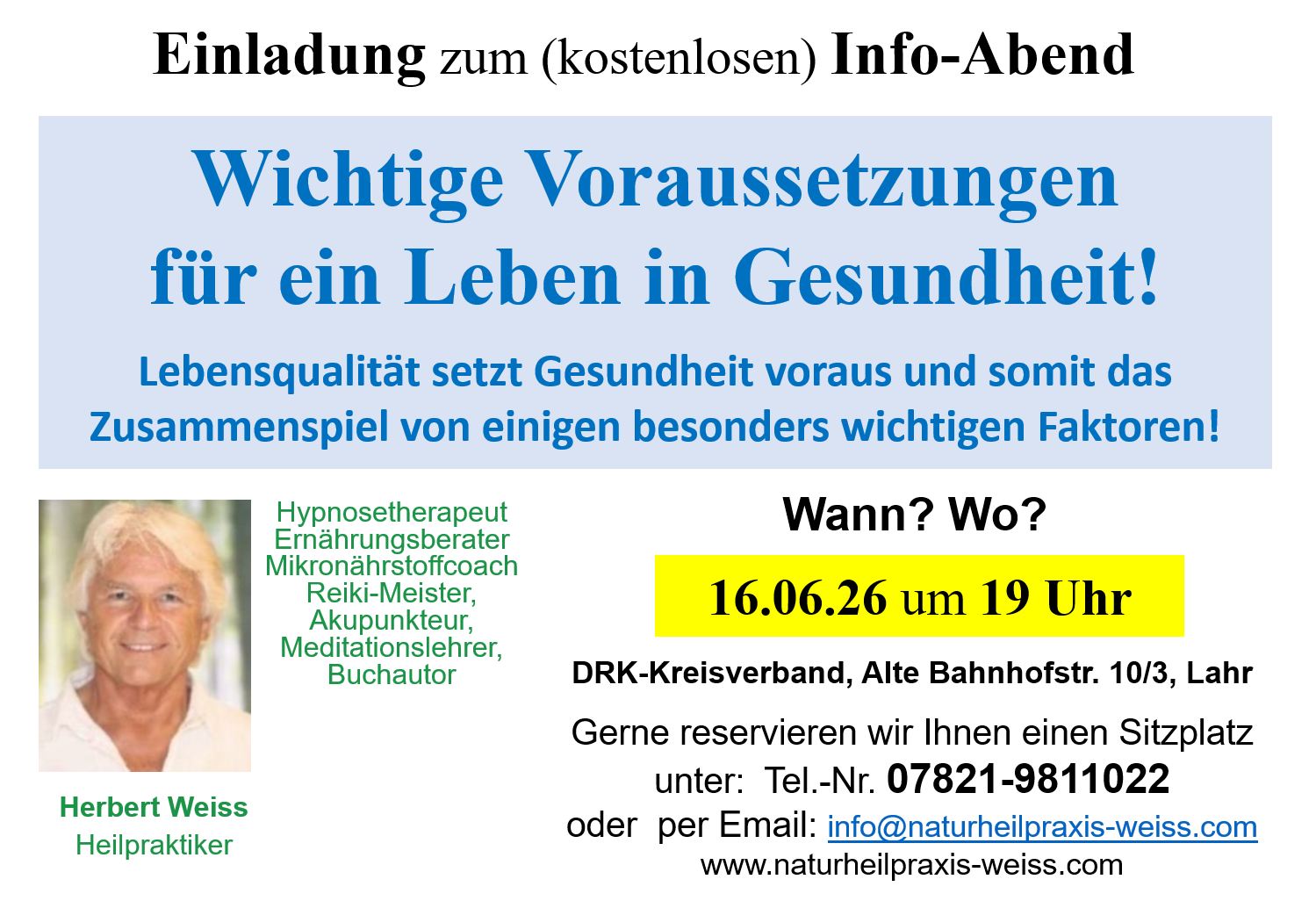 INFO-ABEND (kostenlos)  "Aus der Praxis - f&uuml;r die Praxis"