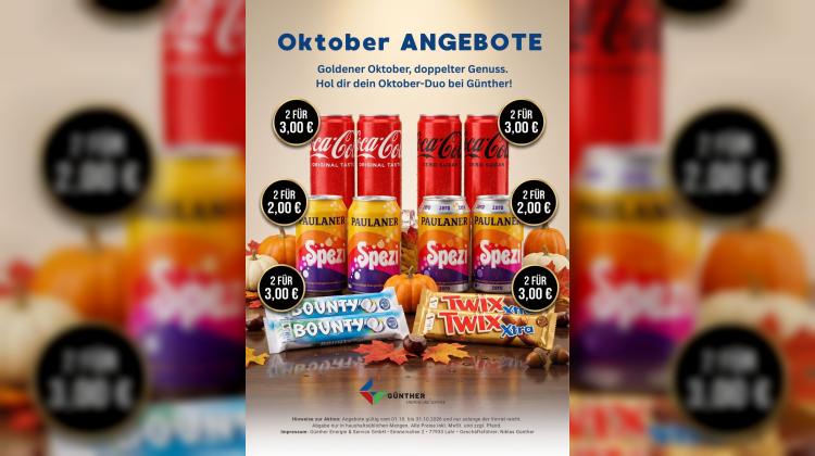 Oktober-Duo bei G&uuml;nther: Cola, Spezi und Schokoriegel im Doppelpack