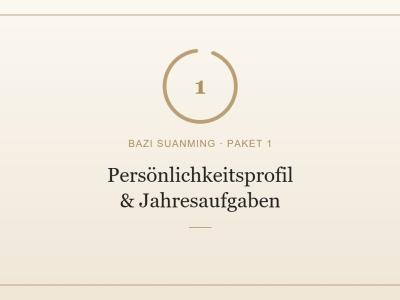 Pers&ouml;nlichkeitsprofil & Jahresaufgaben