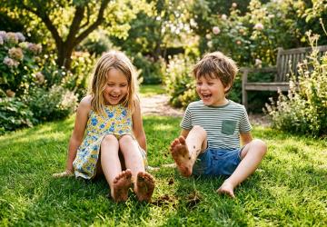 Kinder und Erdung: warum Kinder sich instinktiv erden