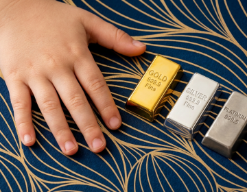 Kindersparplan mit Edelmetallen wie; Gold, Silber und Platin